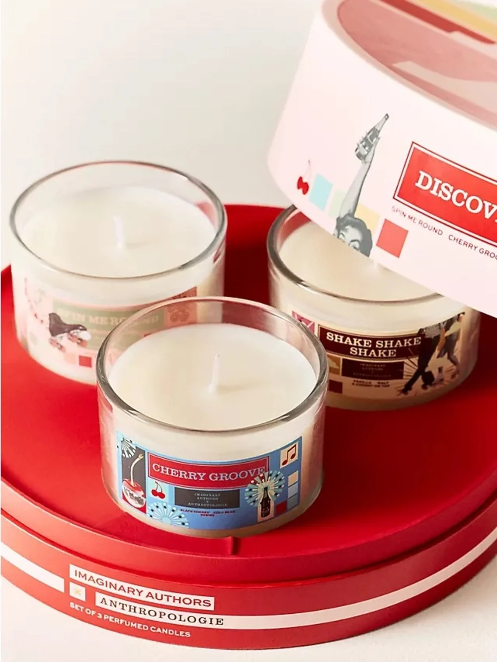 ❤️ NWT Anthropologie Imaginary Authors 3-Pack Scented Candle Set - Red